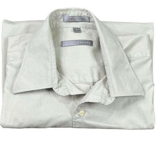 Geoffrey Beene Peached Cotton Button Up Dress Career Shirt Large 16.5 32/33 Beig - Picture 5 of 16